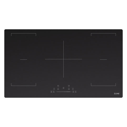 ZLINE 36 in. Induction Cooktop with Anti-Scratch Glass and 5 Elements (FCIND-36) top-down, above cooking surface.