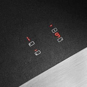 ZLINE 30 in. Paramount Induction Rangetop with 4 Element Cooktop in Stainless Steel (SINRT30) close-up of LED control panel with red and white buttons.