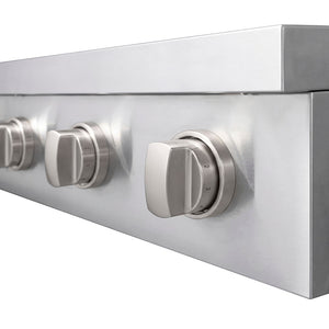 ZLINE 36 in. Paramount Induction Rangetop with 5 Element Cooktop in Stainless Steel (SINRT36) close-up of knobs.