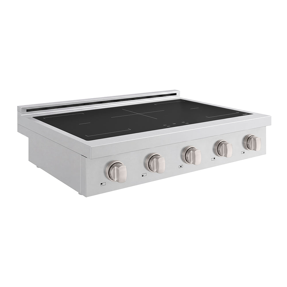 ZLINE 36 in. Paramount Induction Rangetop with 5 Element Cooktop in Stainless Steel (SINRT36) side.