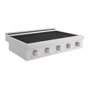 ZLINE 36 in. Paramount Induction Rangetop with 5 Element Cooktop in Stainless Steel (SINRT36) side.