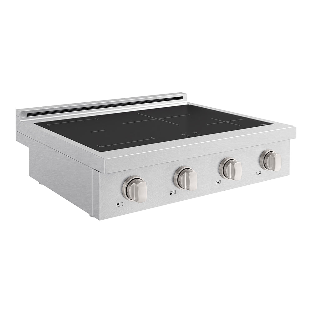 ZLINE 30 in. Paramount Induction Rangetop with 4 Element Cooktop in Satin Stainless Steel (SINRTS-30) side.