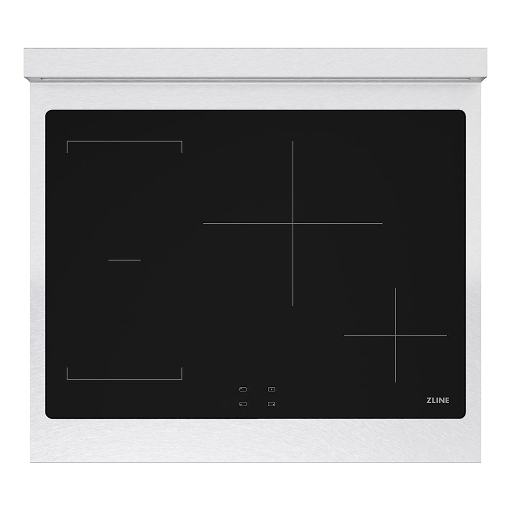 ZLINE 30 in. Paramount Induction Rangetop with 4 Element Cooktop in Satin Stainless Steel (SINRTS-30) top-down, above cooking surface.