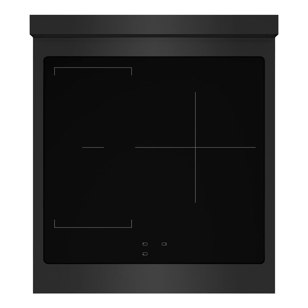 ZLINE Autograph Edition 24 in. 3.2 cu. ft. Marino Induction Range with 3 Element Cooktop and Electric Convection Oven in Black Stainless Steel with Polished Gold Accents (MINRBZ-24-G)
