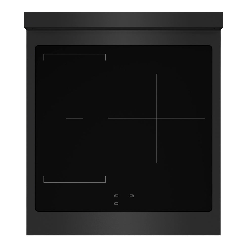 ZLINE Autograph Edition 24 in. 3.2 cu. ft. Marino Induction Range with 3 Element Cooktop and Electric Convection Oven in Black Stainless Steel with Champagne Bronze Accents (MINRBZ-24-CB)