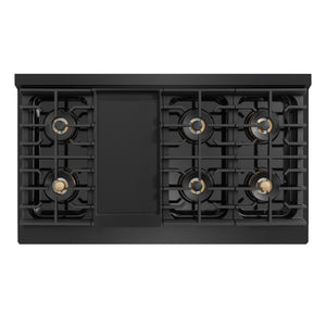 ZLINE 48 in. 6.7 cu. ft. Marino Dual Fuel Range with 8 Burner DuoPro™ Cooktop and Dual Ovens in Black Stainless Steel (PMDRB-48)
