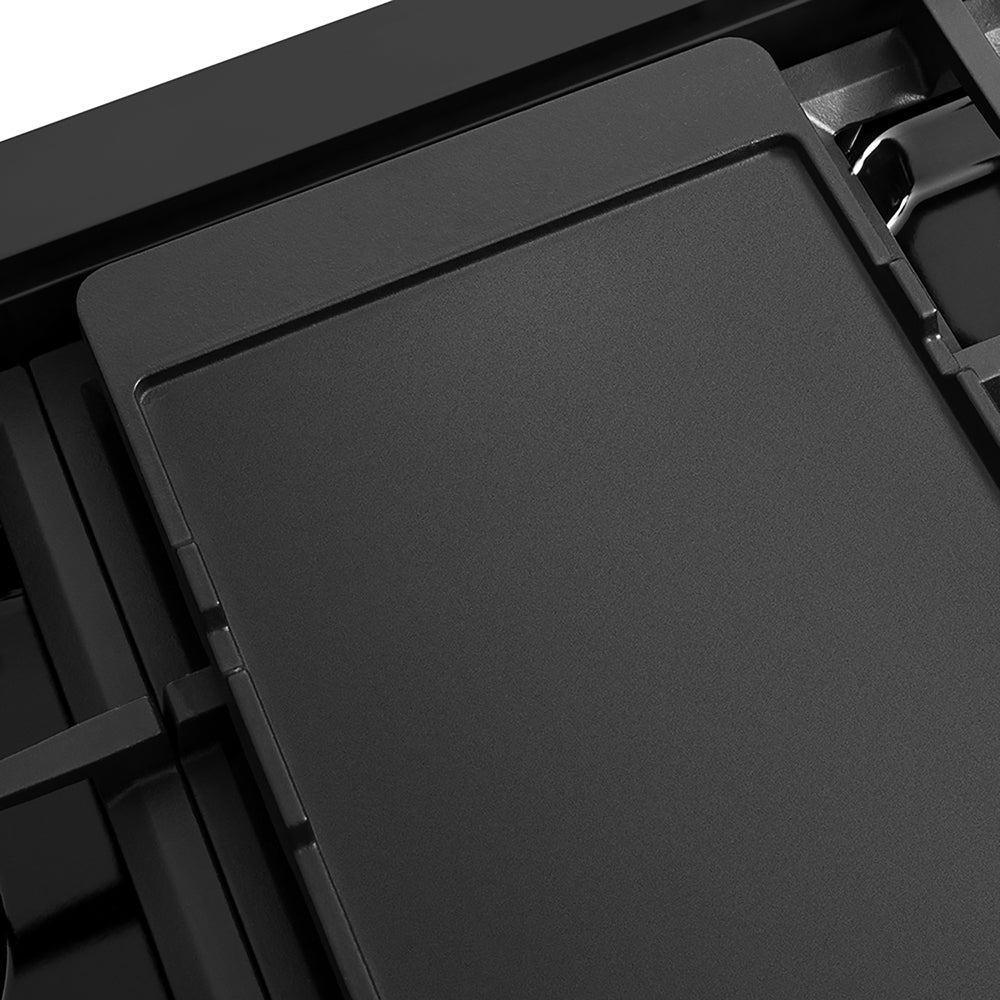 ZLINE Autograph Edition 48 in. 6.7 cu. ft. Marino Dual Fuel Range with 8 Burner DuoPro™ Cooktop and Dual Ovens in Black Stainless Steel and Polished Gold Accents (PMDRBZ-48-G)