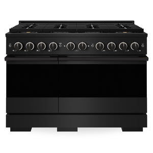 ZLINE 48 in. 6.7 cu. ft. Marino Gas Range with 8 Burner DuoPro™ Cooktop and Dual Ovens in Black Stainless Steel (PMGRB-48)