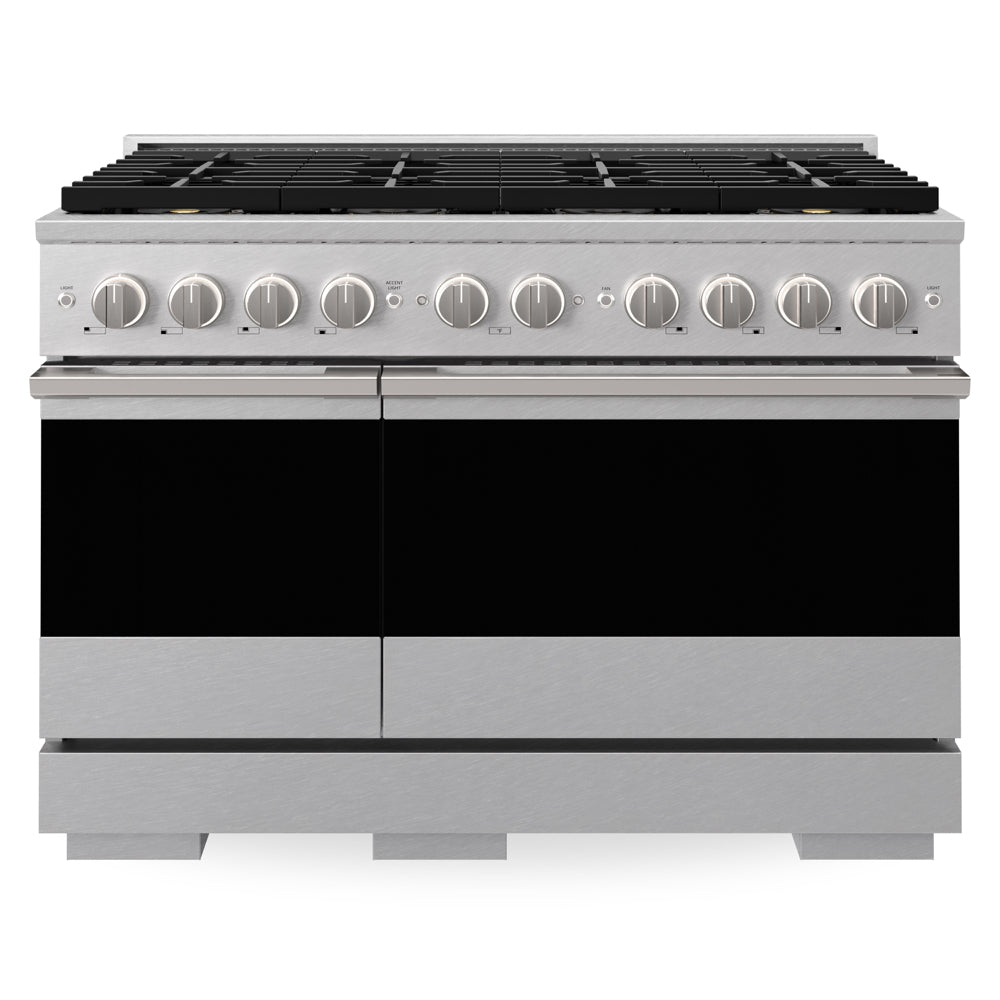 ZLINE 48 in. 6.7 cu. ft. Marino Dual Fuel Range with 8 Burner DuoPro™ Cooktop and Dual Ovens in Satin Stainless Steel (PMDRS-48)