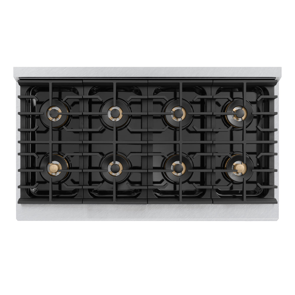 ZLINE 48 in. 6.7 cu. ft. Marino Dual Fuel Range with 8 Burner DuoPro™ Cooktop and Dual Ovens in Satin Stainless Steel (PMDRS-48)