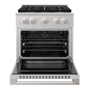 ZLINE 30 in. 4.2 cu. ft. Marino Gas Range with 4 Burner DuoPro™ Cooktop and Convection Gas Oven in Satin Stainless Steel (PMGRS-30)