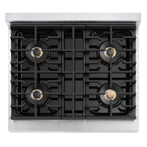 ZLINE 30 in. 4.2 cu. ft. Marino Gas Range with 4 Burner DuoPro™ Cooktop and Convection Gas Oven in Satin Stainless Steel (PMGRS-30)