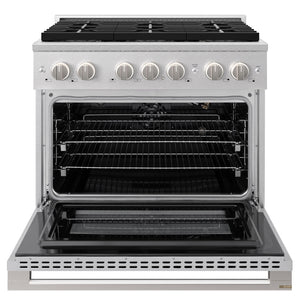 ZLINE 36 in. 5.2 cu. ft. Marino Gas Range with 6 Burner DuoPro™ Cooktop and Convection Gas Oven in Satin Stainless Steel (PMGRS-36)