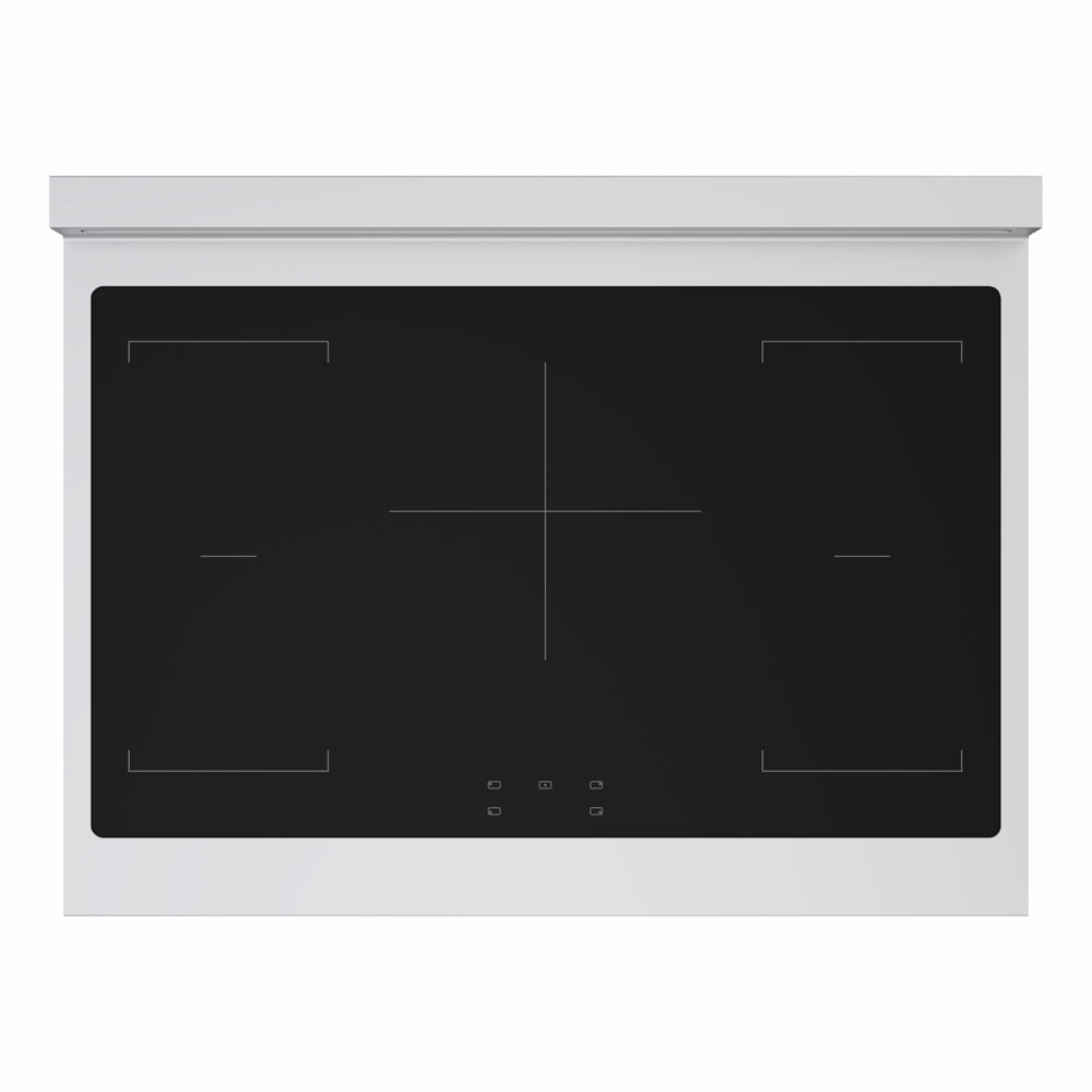 ZLINE Autograph Edition 36 in. 5.2 cu. ft. Marino Induction Range with 5 Element Cooktop and Electric Convection Oven in Stainless Steel with White Matte Door and Matte Black Accents (MINRZ-WM-36-MB)
