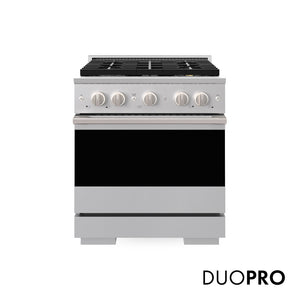 ZLINE 30 in. 4.2 cu. ft. Marino Dual Fuel Range with 4 Burner DuoPro™ Cooktop and Electric Convection Oven in Stainless Steel (PMDR30)