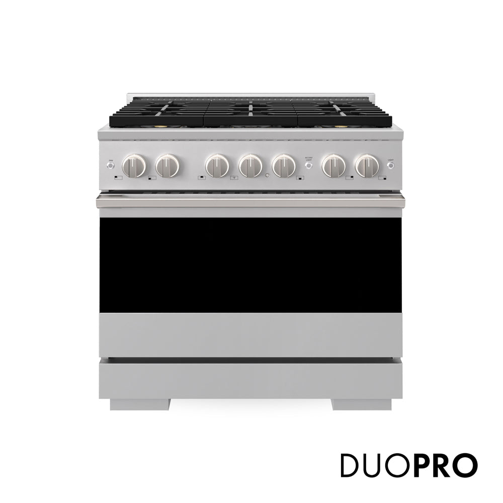 ZLINE 36 in. 5.2 cu. ft. Marino Dual Fuel Range with 6 Burner DuoPro™ Cooktop and Electric Convection Oven in Stainless Steel (PMDR36)