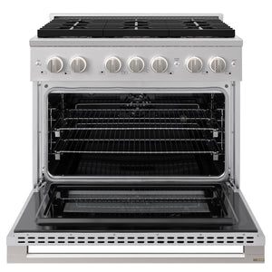 ZLINE 36 in. 5.2 cu. ft. Marino Dual Fuel Range with 6 Burner DuoPro™ Cooktop and Electric Convection Oven in Stainless Steel (PMDR36)