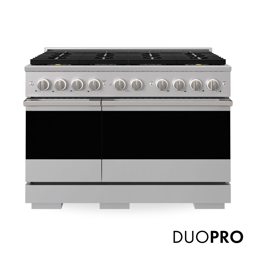 ZLINE 48 in. 6.7 cu. ft. Marino Dual Fuel Range with 8 Burner DuoPro™ Cooktop and Dual Ovens in Stainless Steel (PMDR48)