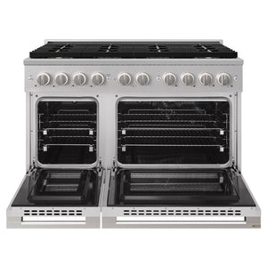 ZLINE 48 in. 6.7 cu. ft. Marino Dual Fuel Range with 8 Burner DuoPro™ Cooktop and Dual Ovens in Stainless Steel (PMDR48)