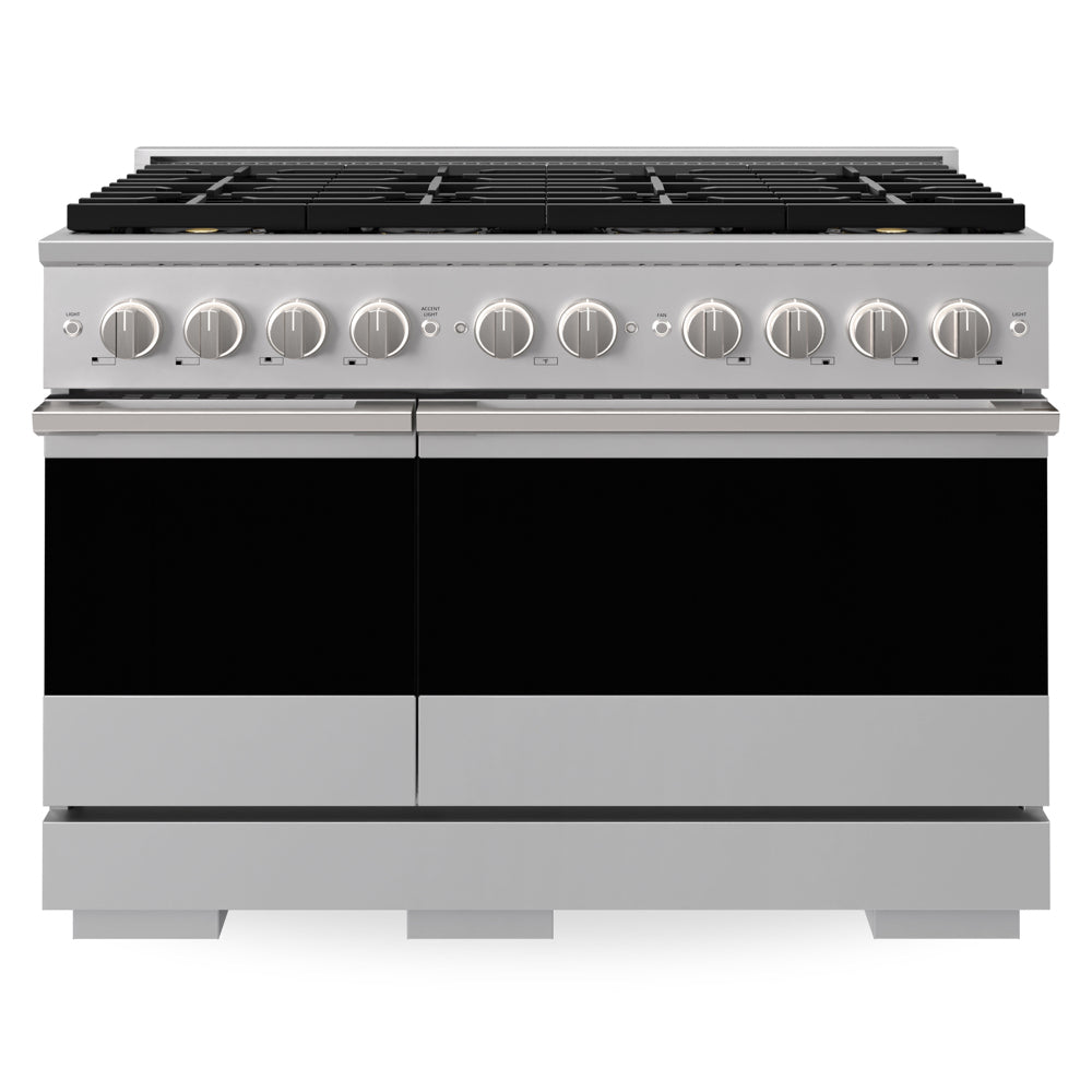 ZLINE 48 in. 6.7 cu. ft. Marino Dual Fuel Range with 8 Burner DuoPro™ Cooktop and Dual Ovens in Stainless Steel (PMDR48)