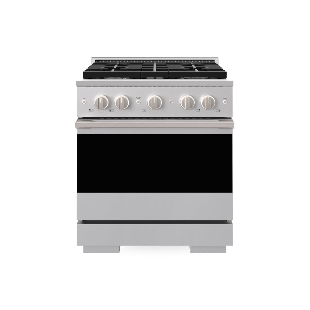 ZLINE 30 in. 4.2 cu. ft. Marino Gas Range with Convection Gas Oven in Stainless Steel with 4 Brass Burners (MGR-BR-30) main image.