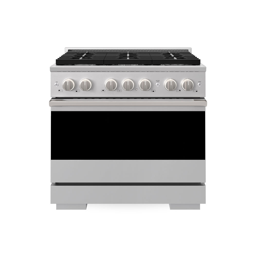 ZLINE 36 in. 5.2 cu. ft. Marino Gas Range with Convection Gas Oven in Stainless Steel with 6 Brass Burners (MGR-BR-36) main image.