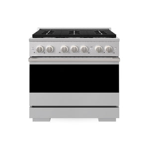 ZLINE 36 in. 5.2 cu. ft. Marino Gas Range with 6 Burner Cooktop and Convection Gas Oven in Stainless Steel (MGR36) main image.
