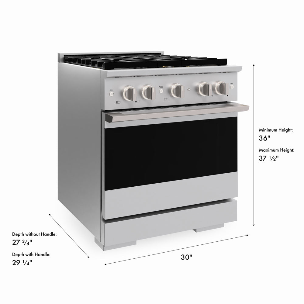 ZLINE 30 in. 4.2 cu. ft. Marino Gas Range with 4 Burner DuoPro™ Cooktop and Convection Gas Oven in Stainless Steel (PMGR30)