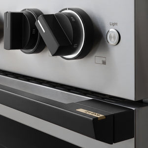 ZLINE Autograph Edition 48 in. 6.7 cu. ft. Marino Gas Range with 8 Burner DuoPro™ Cooktop and Dual Ovens in Stainless Steel and Matte Black Accents (PMGRZ-48-MB)