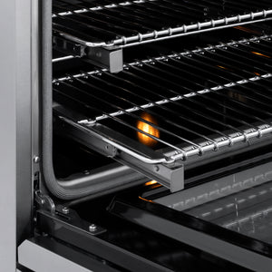 ZLINE Autograph Edition 48 in. 6.7 cu. ft. Marino Gas Range with 8 Burner DuoPro™ Cooktop and Dual Ovens in Stainless Steel and Matte Black Accents (PMGRZ-48-MB)