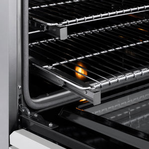 ZLINE Autograph Edition 36 in. 5.2 cu. ft. Marino Gas Range with 6 Burner DuoPro™ Cooktop and Convection Gas Oven with White Matte Door and Polished Gold Accents (PMGRZ-WM-36-G)