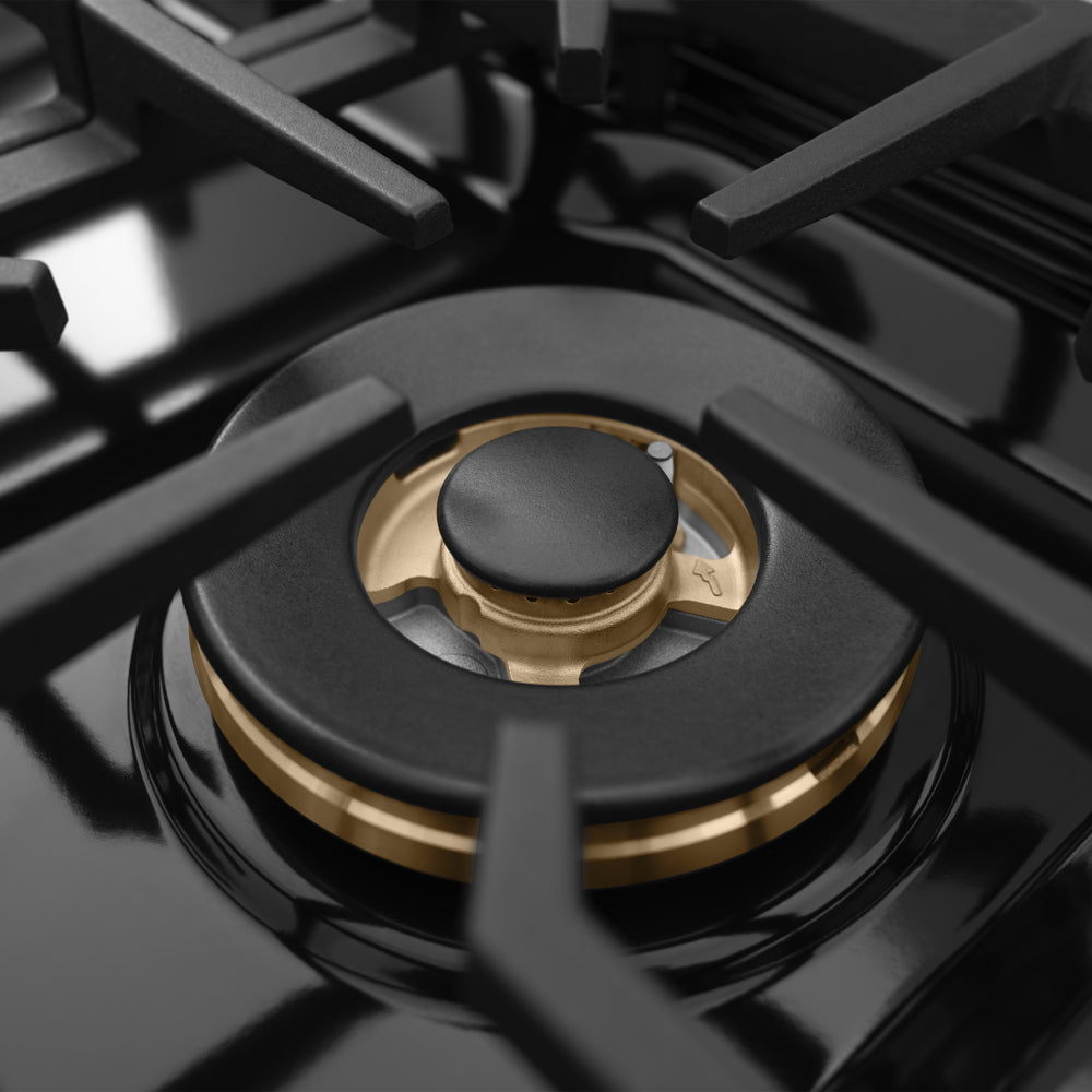 ZLINE 30 in. 4.2 cu. ft. Marino Dual Fuel Range with 4 Burner DuoPro™ Cooktop and Electric Convection Oven in Black Stainless Steel (PMDRB-30)