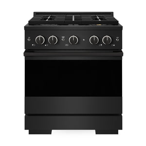 ZLINE 30 in. 4.2 cu. ft. Marino Gas Range with 4 Burner DuoPro™ Cooktop and Convection Gas Oven in Black Stainless Steel (PMGRB-30)