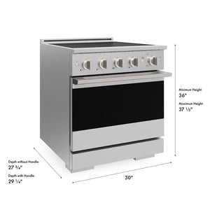 ZLINE 30 in. 4.2 cu. ft. Marino Induction Range with 4 Element Cooktop and Electric Convection Oven in Stainless Steel (MINR30)