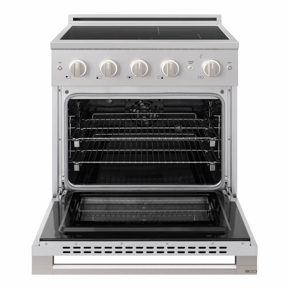 ZLINE 30 in. 4.2 cu. ft. Marino Induction Range with 4 Element Cooktop and Electric Convection Oven in Stainless Steel (MINR30)