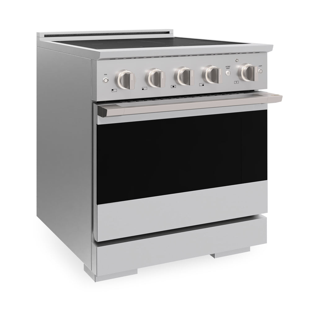 ZLINE 30 in. 4.2 cu. ft. Marino Induction Range with 4 Element Cooktop and Electric Convection Oven in Stainless Steel (MINR30)