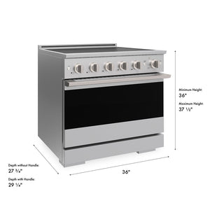 ZLINE 36 in. 5.2 cu. ft. Marino Induction Range with 5 Element Cooktop and Electric Convection Oven in Stainless Steel (MINR36)