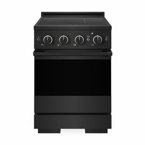 ZLINE 24 in. 3.2 cu. ft. Marino Induction Range with 3 Element Cooktop and Electric Convection Oven in Black Stainless Steel (MINRB-24)
