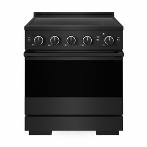 ZLINE 30 in. 4.2 cu. ft. Marino Induction Range with 4 Element Cooktop and Electric Convection Oven in Black Stainless Steel (MINRB-30)