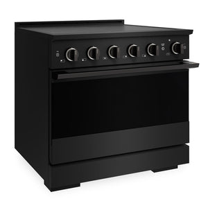 ZLINE 36 in. 5.2 cu. ft. Marino Induction Range with 5 Element Cooktop and Electric Convection Oven in Black Stainless Steel (MINRB-36)