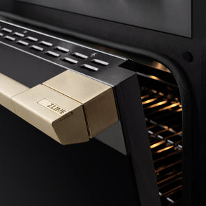 ZLINE Autograph Edition 36 in. 5.2 cu. ft. Marino Induction Range with 5 Element Cooktop and Electric Convection Oven in Black Stainless Steel with Champagne Bronze Accents (MINRBZ-36-CB)