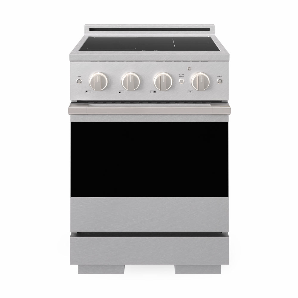 ZLINE 24 in. 3.2 cu. ft. Marino Induction Range with 3 Element Cooktop and Electric Convection Oven in Satin Stainless Steel (MINRS-24)