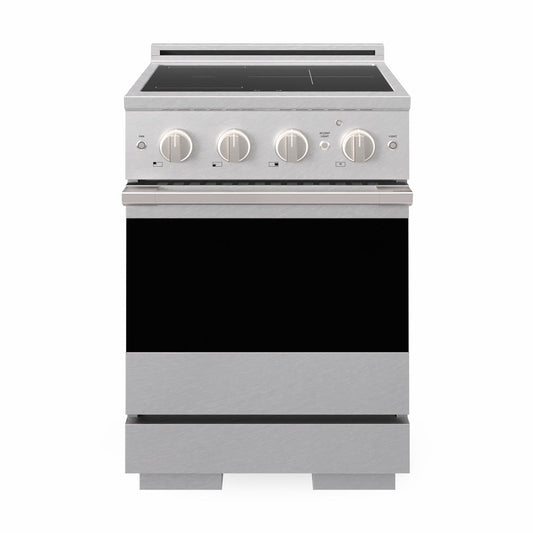 ZLINE 24 in. 3.2 cu. ft. Marino Induction Range with 3 Element Cooktop and Electric Convection Oven in Satin Stainless Steel (MINRS-24)