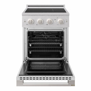 ZLINE 24 in. 3.2 cu. ft. Marino Induction Range with 3 Element Cooktop and Electric Convection Oven in Satin Stainless Steel (MINRS-24)