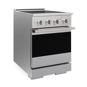 ZLINE 24 in. 3.2 cu. ft. Marino Induction Range with 3 Element Cooktop and Electric Convection Oven in Satin Stainless Steel (MINRS-24)