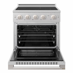 ZLINE 30 in. 4.2 cu. ft. Marino Induction Range with 4 Element Cooktop and Electric Convection Oven in Satin Stainless Steel (MINRS-30)