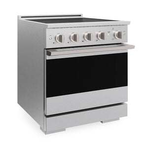 ZLINE 30 in. 4.2 cu. ft. Marino Induction Range with 4 Element Cooktop and Electric Convection Oven in Satin Stainless Steel (MINRS-30)