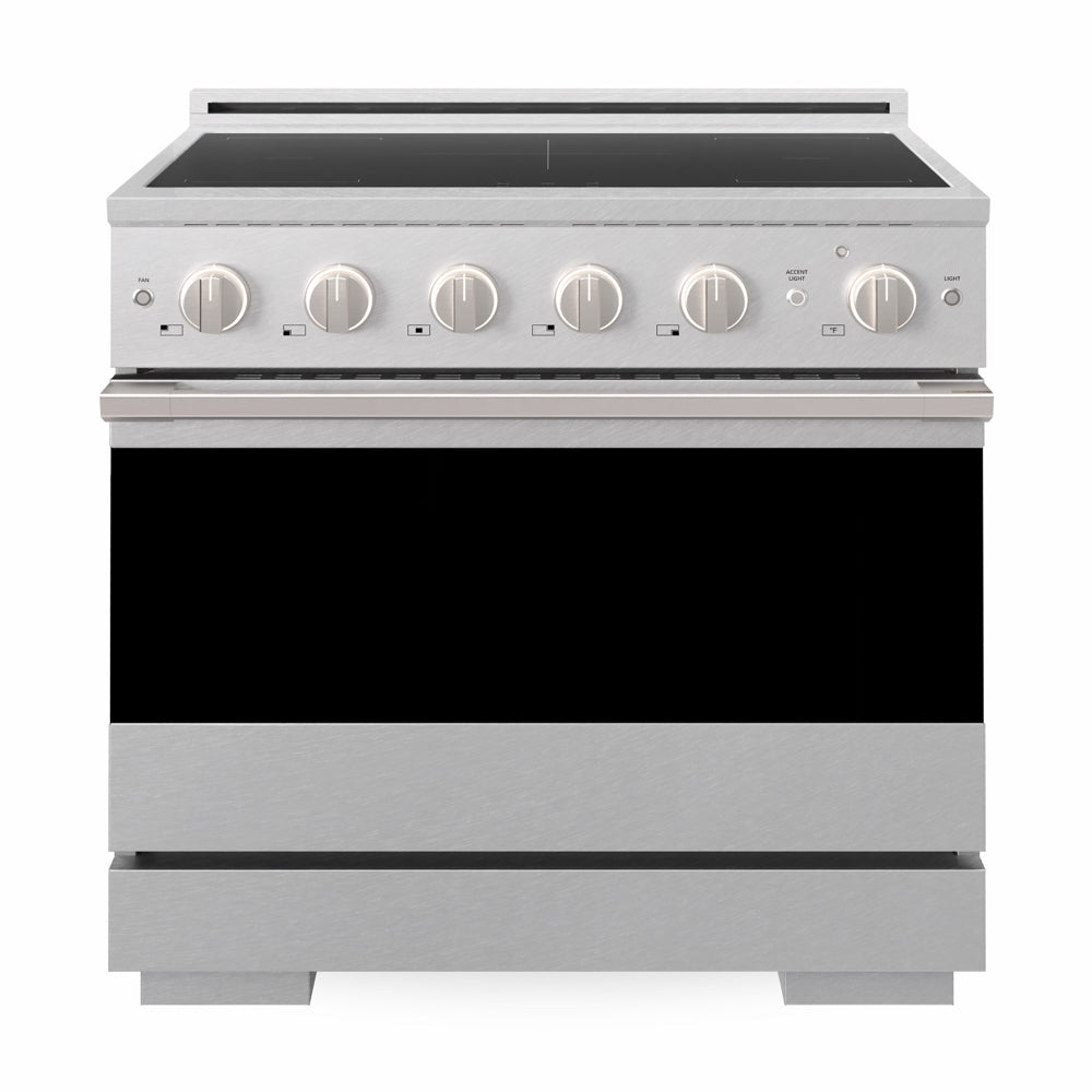 ZLINE 36 in. 5.2 cu. ft. Marino Induction Range with 5 Element Cooktop and Electric Convection Oven in Satin Stainless Steel (MINRS-36)
