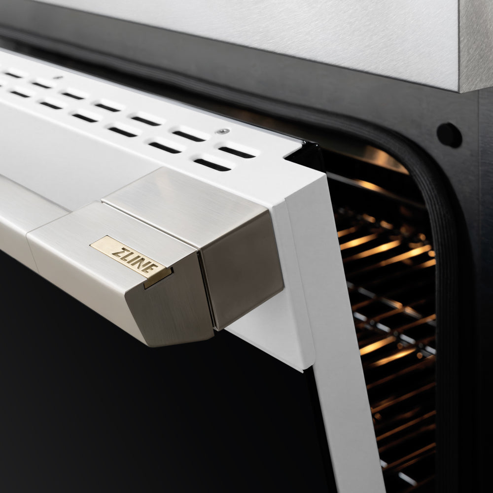 ZLINE 36 in. 5.2 cu. ft. Marino Induction Range with 5 Element Cooktop and Electric Convection Oven in Satin Stainless Steel with White Matte Door (MINRS-WM-36)