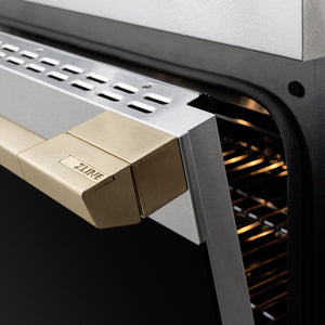 ZLINE Autograph Edition 24 in. 3.2 cu. ft. Marino Induction Range with 3 Element Cooktop and Electric Convection Oven in Satin Stainless Steel with Champagne Bronze Accents (MINRSZ-24-CB)